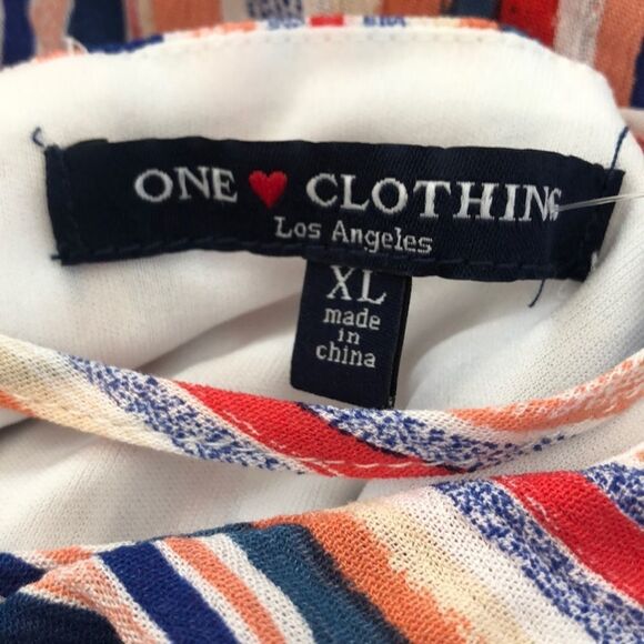 One Clothing Rainbow Stripe Romper Size XL - Picture 7 of 8